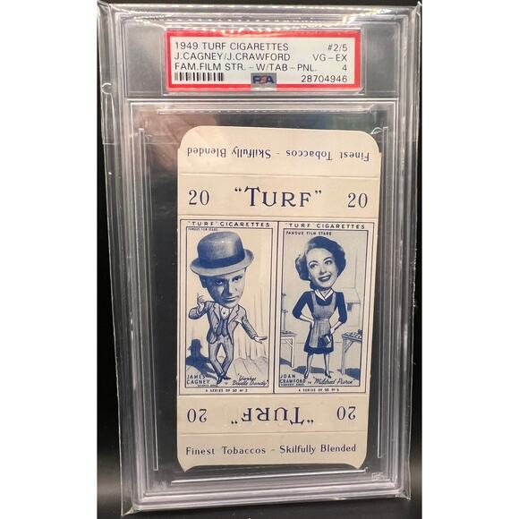 1949 Turf Cigarettes Joan Crawford James Cagney PSA 4 Yankee Doodle Dandy w/tab - Picture 1 of 3